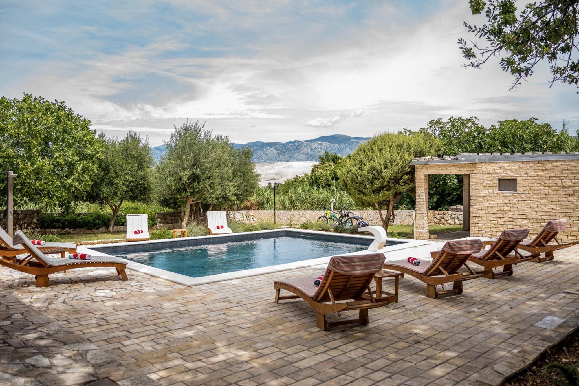 Villa Pag Dubrava Relax With Pool Bosana Екстериор снимка